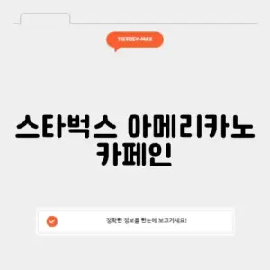 스타벅스 아메리카노 카페인