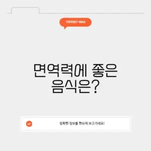 면역력 높이는 음식