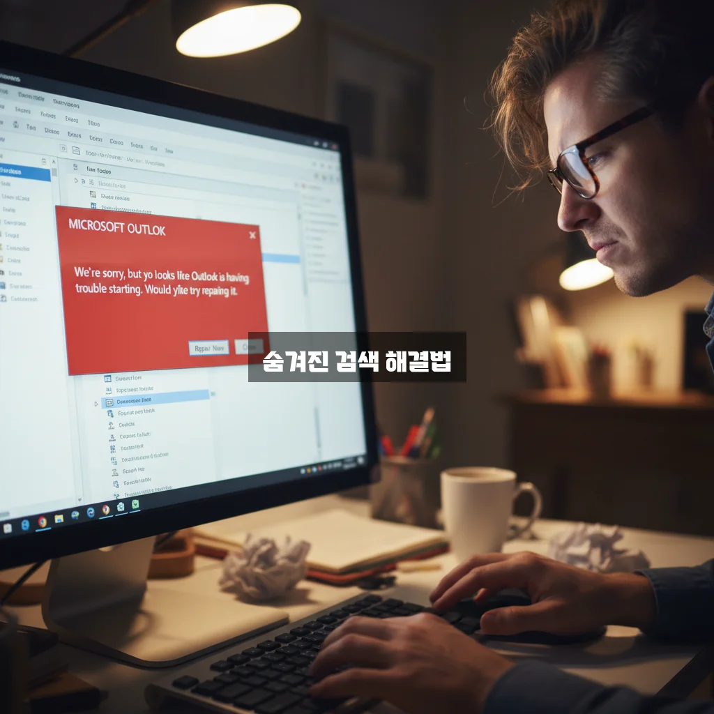 아웃룩 검색 안됨 인덱싱 다시 설정 관련 이미지 1