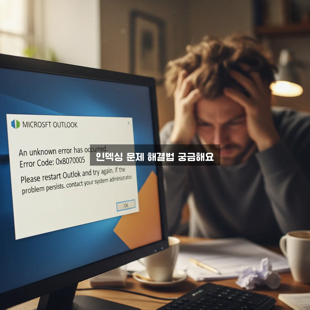아웃룩 검색 안됨 인덱싱 다시 설정 관련 이미지 2