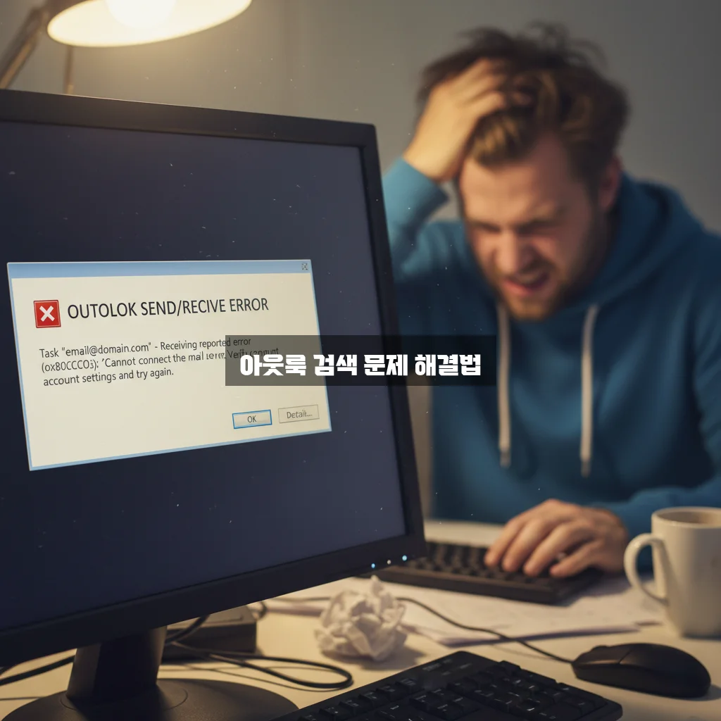 아웃룩 검색 안됨 인덱싱 다시 설정 관련 이미지 3
