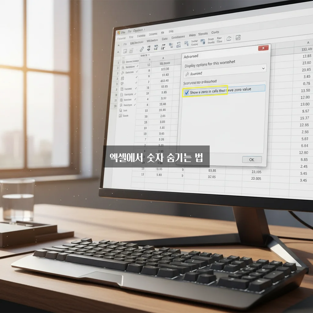 엑셀 0 표시 안됨 및 보이게 설정 관련 이미지 1