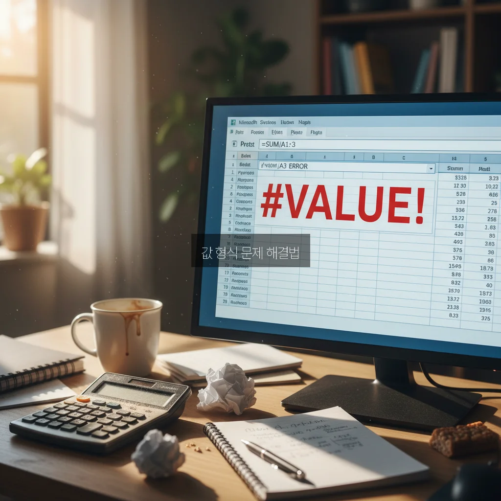 엑셀 #VALUE! 오류 원인 및 수식 수정 관련 이미지 1