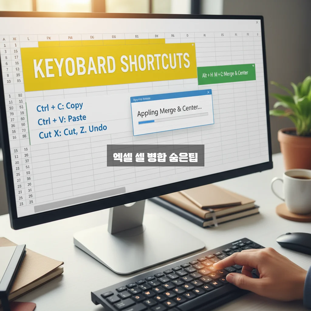 엑셀 셀 병합 단축키 설정 및 해제 관련 이미지 1