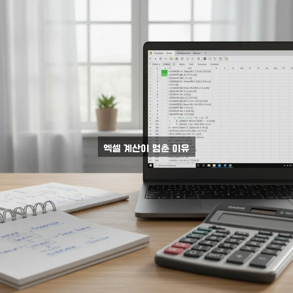 엑셀 수식 계산 안됨 (계산 옵션 수동 - src=