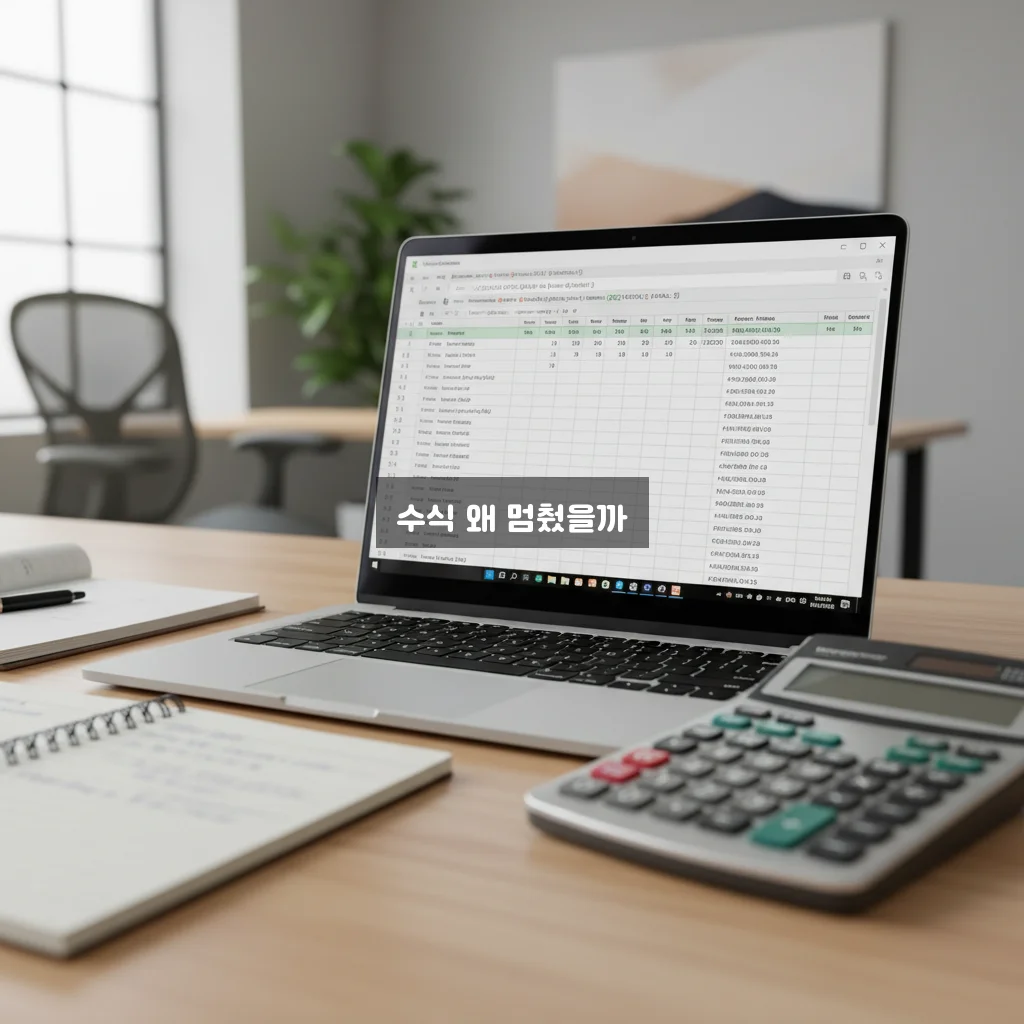 엑셀 수식 계산 안됨 (계산 옵션 수동 - src=