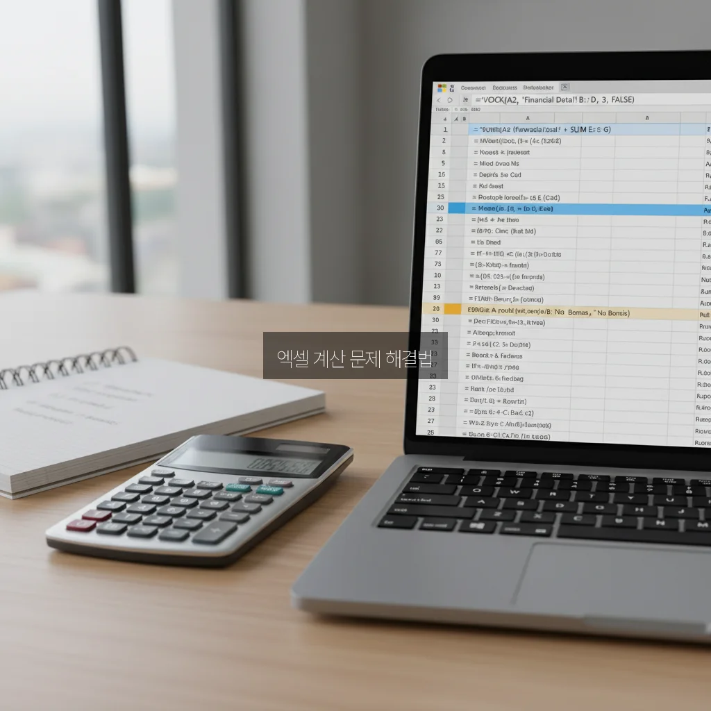 엑셀 수식 계산 안됨 (계산 옵션 수동 - src=