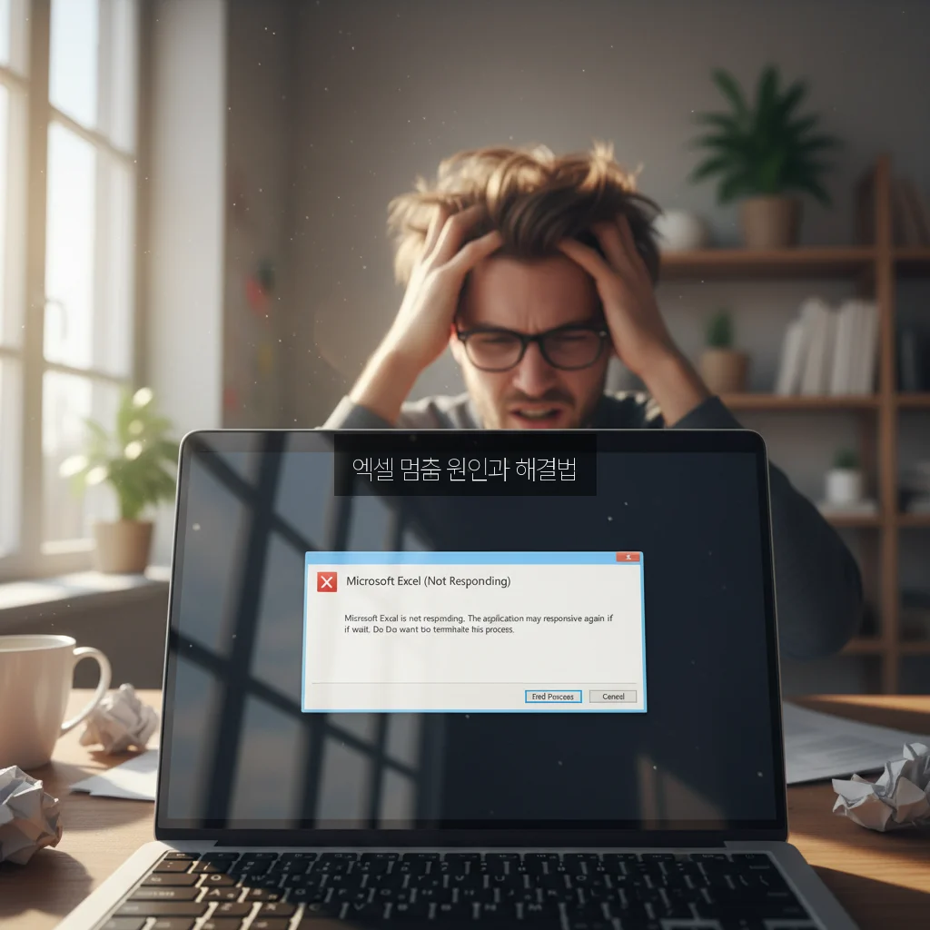 엑셀 응답 없음 멈춤 현상 및 안전 모드 실행 관련 이미지 1