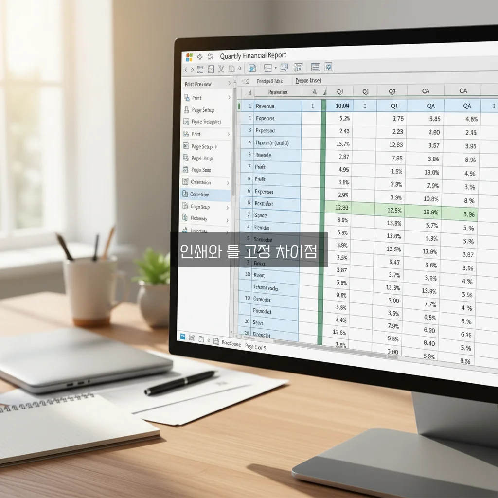엑셀 틀 고정 인쇄 시 적용 안됨 해결 관련 이미지 1