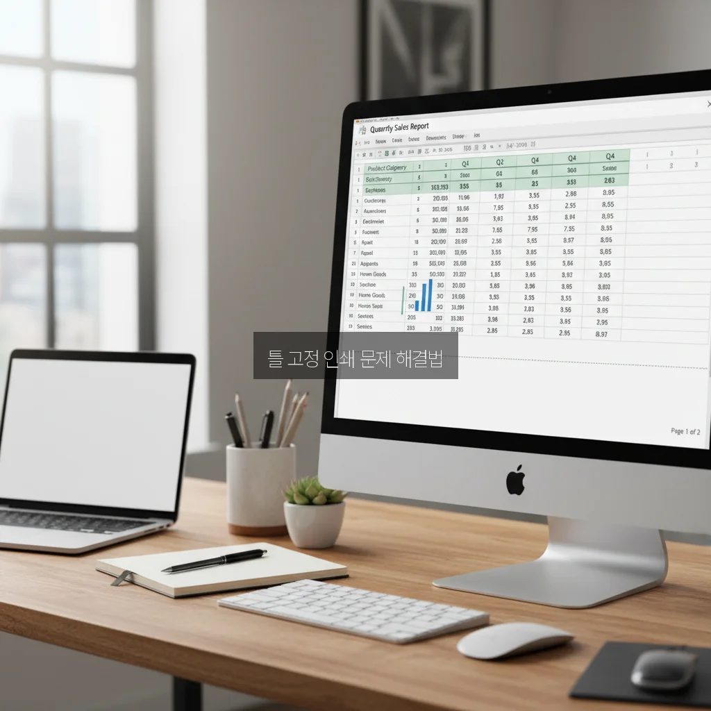 엑셀 틀 고정 인쇄 시 적용 안됨 해결 관련 이미지 2