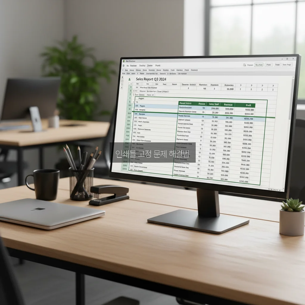 엑셀 틀 고정 인쇄 시 적용 안됨 해결 관련 이미지 3