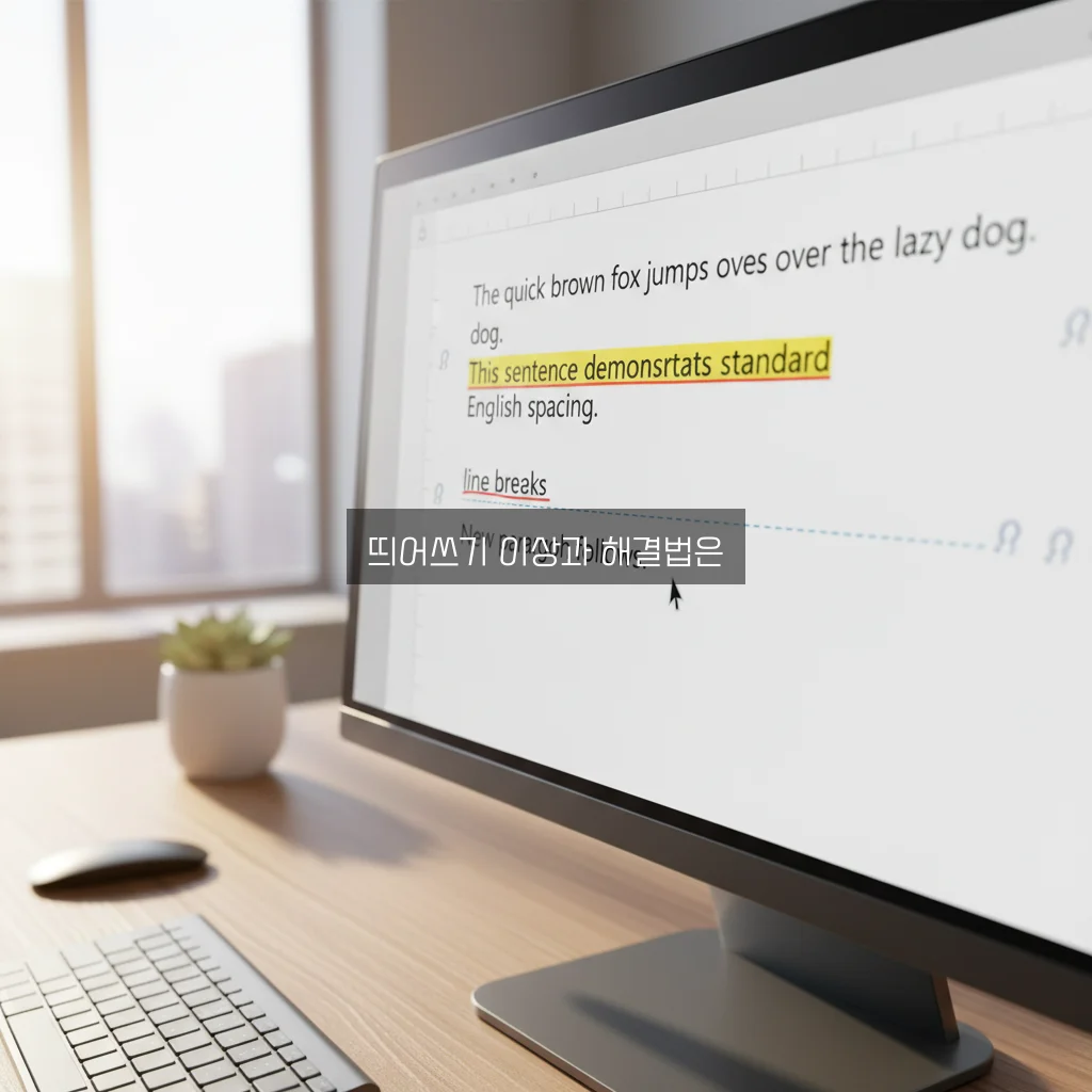워드(Word) 띄어쓰기 넓음 현상 및 줄 바꿈 관련 이미지 2