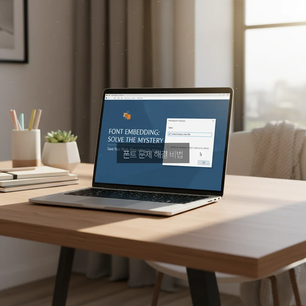 PPT 폰트 포함 저장 방법 및 글꼴 깨짐 방지 관련 이미지 1