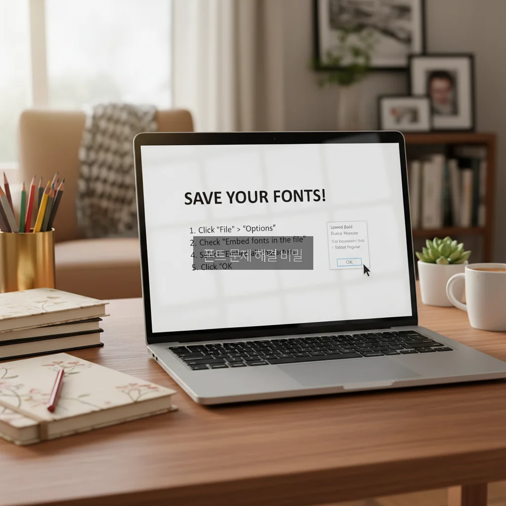 PPT 폰트 포함 저장 방법 및 글꼴 깨짐 방지 관련 이미지 2
