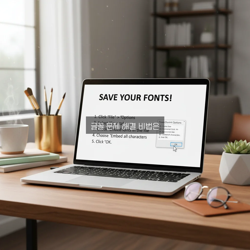 PPT 폰트 포함 저장 방법 및 글꼴 깨짐 방지 관련 이미지 3