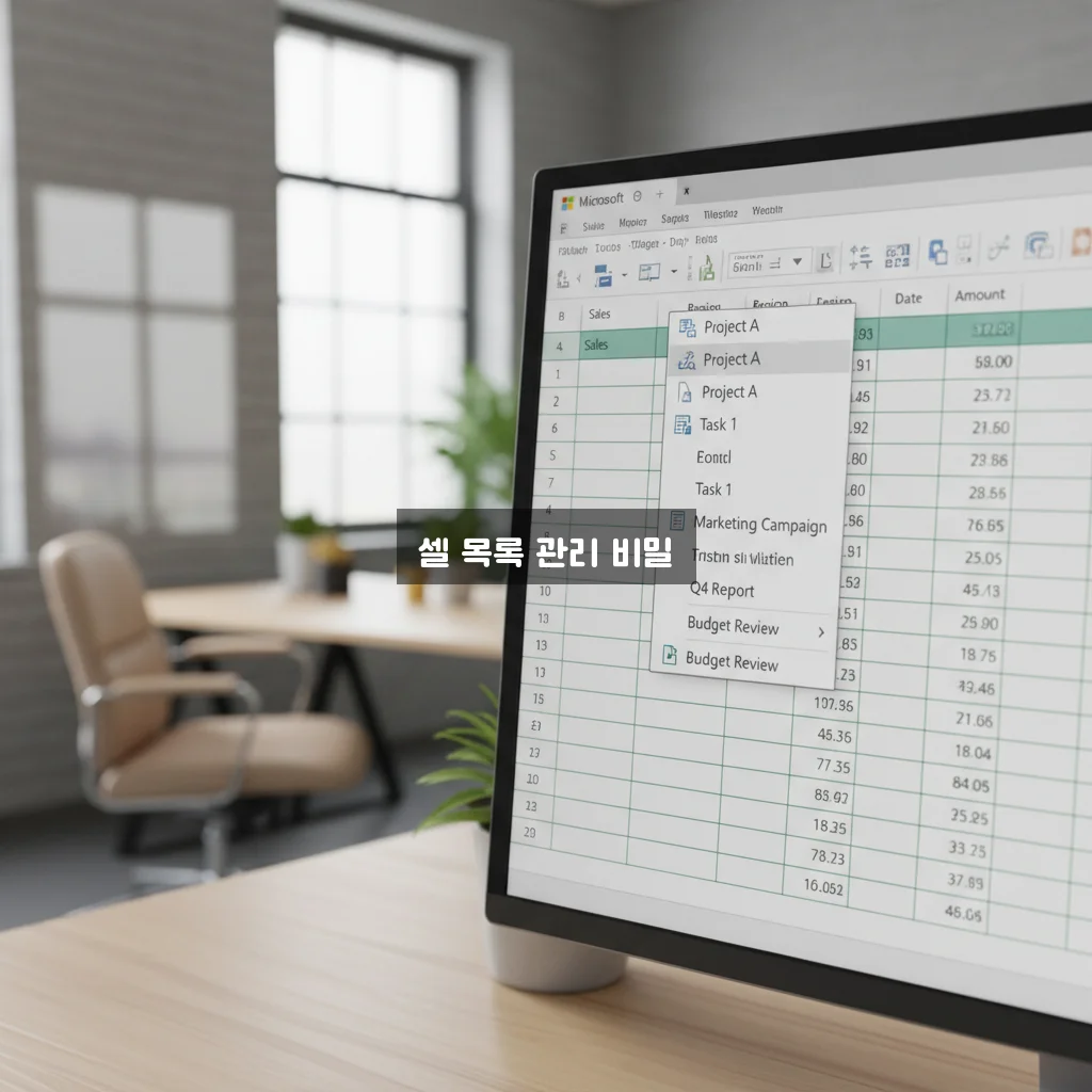 엑셀 드롭다운 목록 만들기 및 수정 삭제 관련 이미지 2