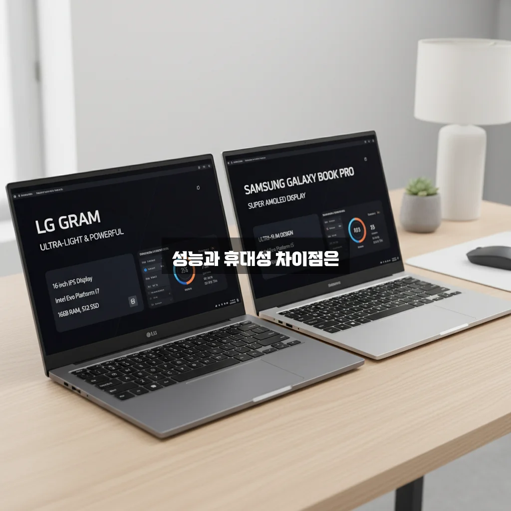 2026년형 LG 그램 vs 삼성 갤럭시북 프로 상세 스펙 비교 관련 이미지 2
