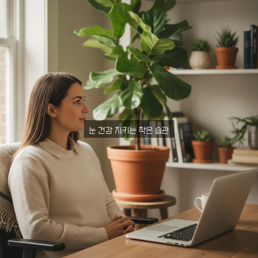 눈 피로 회복을 위한 20-20-20 법칙과 안구건조증 예방 관련 이미지 1