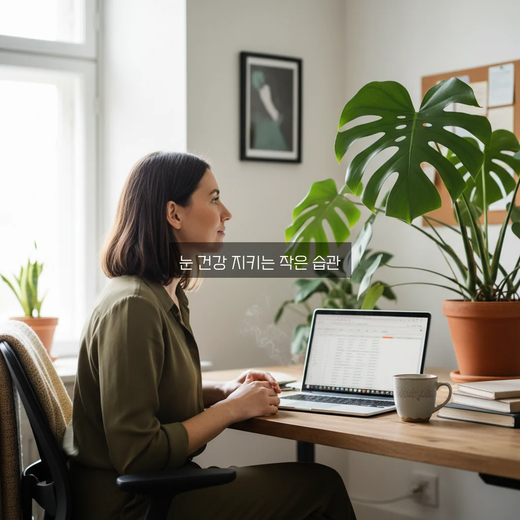 눈 피로 회복을 위한 20-20-20 법칙과 안구건조증 예방 관련 이미지 2