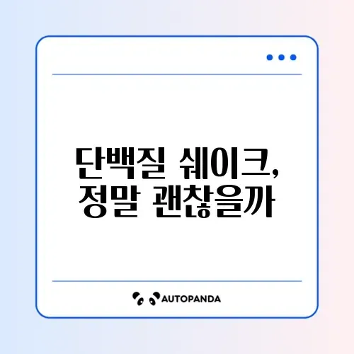 단백질 쉐이크 장단점 완벽 정리 가이드