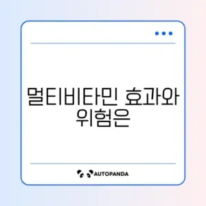 멀티비타민 장단점 완벽 정리 가이드 알아보기