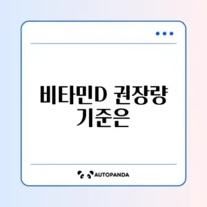 비타민D 추천 기준 완벽 정리 알아보기
